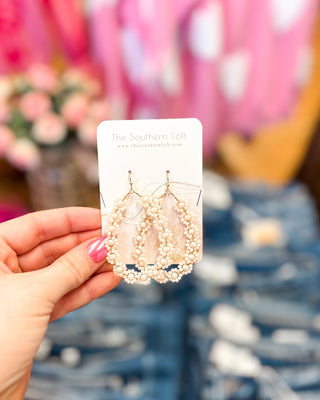 Falling For Flowers Teardrop Hoop Earrings - The Southern Loft