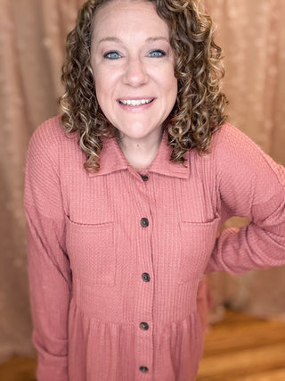 Feel It All Waffle Button Down Top - The Southern Loft