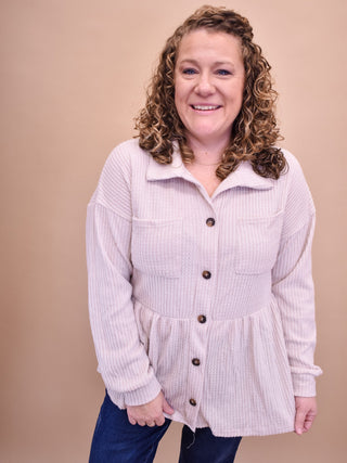 Feel It All Waffle Button Down Top - The Southern Loft