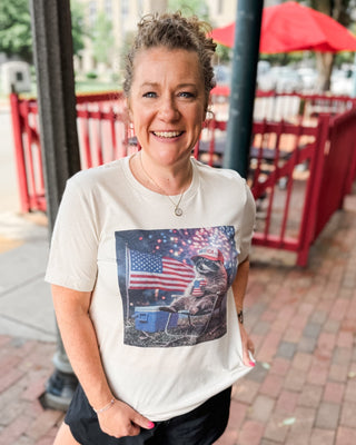 Feral + Free Patriotic Racoon Graphic Tee - The Southern Loft