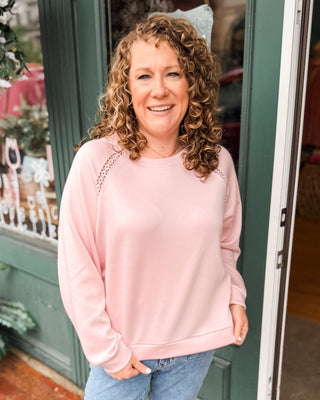 For The Love Of Lace Soft Pullover - The Southern Loft