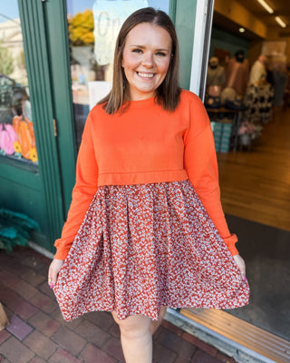 Free To Bloom Floral Patchwork Mini Dress - The Southern Loft
