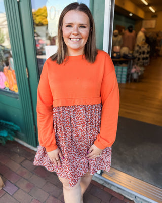 Free To Bloom Floral Patchwork Mini Dress - The Southern Loft