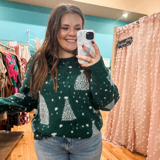 Fuzzy Christmas Tree Sweater - The Southern Loft
