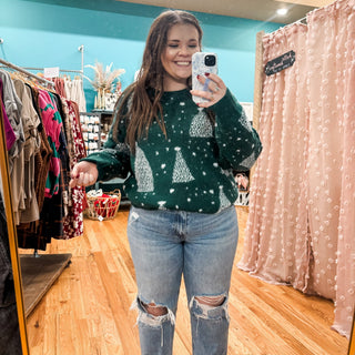 Fuzzy Christmas Tree Sweater - The Southern Loft