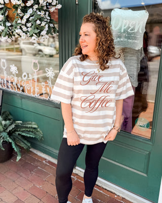 Give Me Coffee Oversized Graphic Tee - The Southern Loft