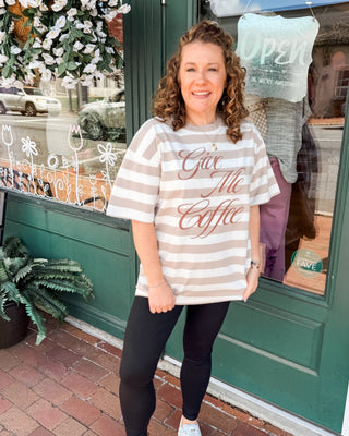 Give Me Coffee Oversized Graphic Tee - The Southern Loft