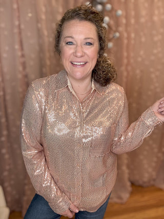 Glamorous Moments Sequin Top - The Southern Loft