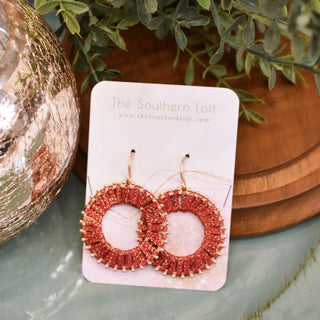 Glitter Yarn Wrapped Hoop Earrings - The Southern Loft