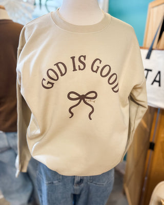 God Is Good Bow Pullover - The Southern Loft