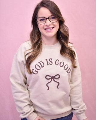 God Is Good Bow Pullover - The Southern Loft