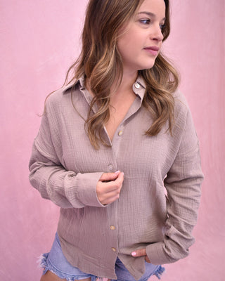 Graceful Moment Gauze Button Up Top - The Southern Loft