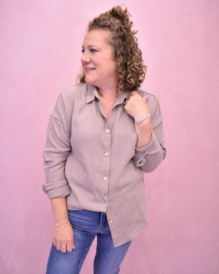 Graceful Moment Gauze Button Up Top - The Southern Loft