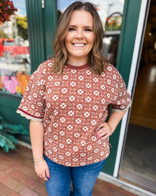 Harvest Heirloom Floral Embroidered Scalloped Top - The Southern Loft