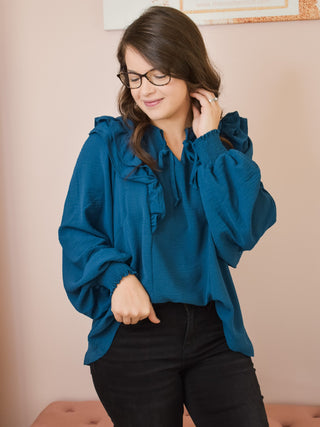 Holding On Balloon Sleeve Top - The Southern Loft