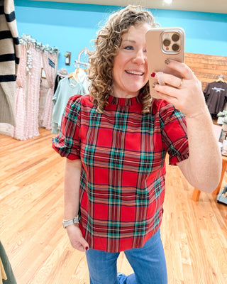 Home for the Holiday's Plaid Top - The Southern Loft