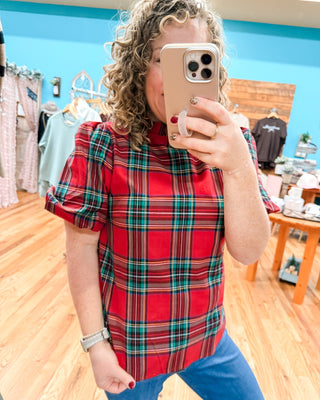 Home for the Holiday's Plaid Top - The Southern Loft