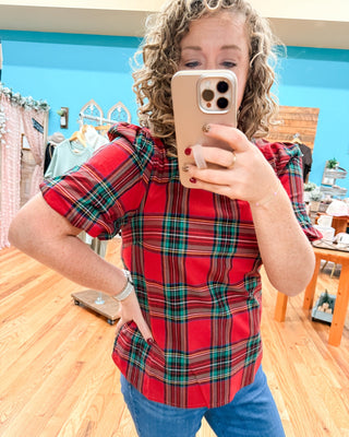 Home for the Holiday's Plaid Top - The Southern Loft