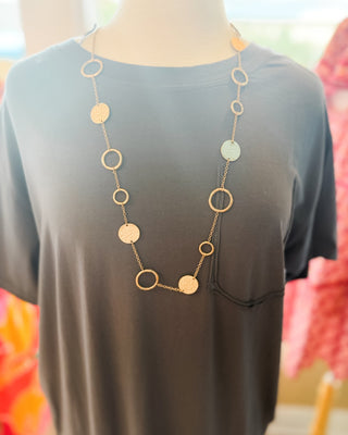 Hoop & Hammered Metal Medallion Necklace - The Southern Loft