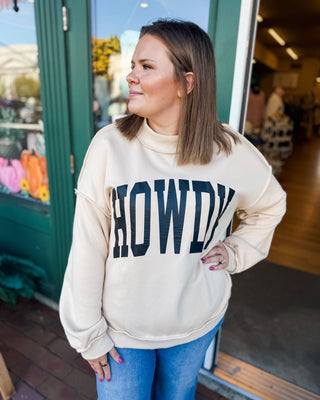 Howdy Both Ways Howdy + Yeehaw Reversible Mock Neck Pullover - The Southern Loft