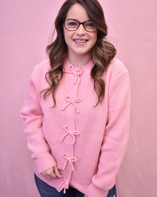 Hugs & Kisses Bow Cardigan Sweater - The Southern Loft