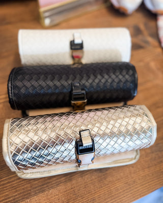 Jewels on the Go Woven Vegan Leather Jewelry Organizer - The Southern Loft