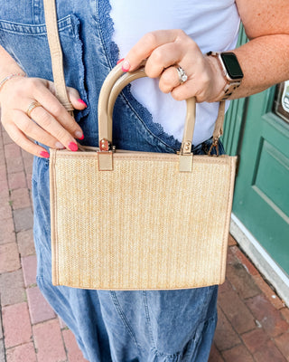 Kaya Rattan Satchel Bag with Dual Handles - The Southern Loft
