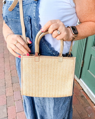 Kaya Rattan Satchel Bag with Dual Handles - The Southern Loft