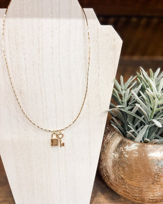 Key to My Heart Lock & Key Chain Link Pendant Necklace - The Southern Loft