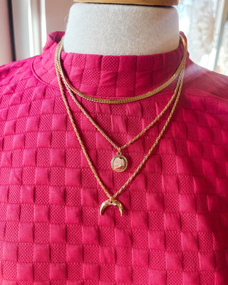 Layered Sun Moon Pendant Necklace - The Southern Loft