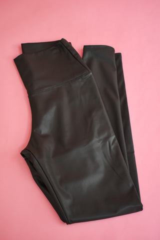 faux leather black leggings