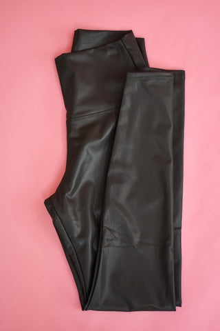 faux leather black leggings