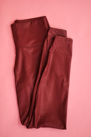 faux leather black leggings