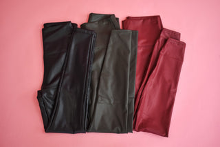 faux leather black leggings