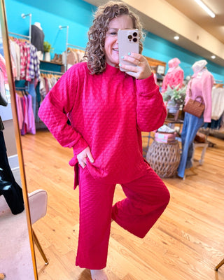 Let's Relax Quilted Crop Lounge Set - The Southern Loft