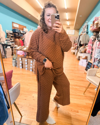 Let's Relax Quilted Crop Lounge Set - The Southern Loft