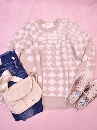 Let's Try It Mixed Pattern Sweater - The Southern Loft