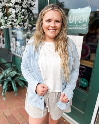 Light Layers Casual Washed Summer Shacket - The Southern Loft