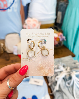 Linked Metal Tone Hoop Glitter Earrings - The Southern Loft