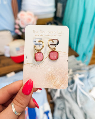 Linked Metal Tone Hoop Glitter Earrings - The Southern Loft