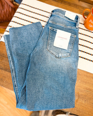 LOVERVET High Rise Slim Barrel Jean - The Southern Loft