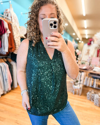 Luxury Shimmer Pleat Tank - The Southern Loft