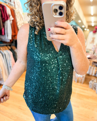 Luxury Shimmer Pleat Tank - The Southern Loft