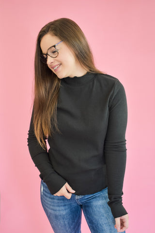 Midnight Disguise Ribbed Top - The Southern Loft