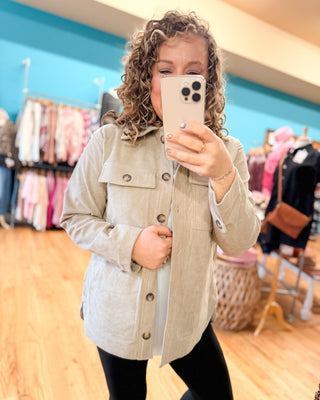 Midtown Chic Corduroy Shacket - The Southern Loft
