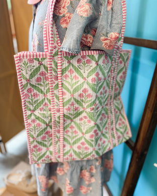 Miller Quilted Floral Tote Bag - The Southern Loft