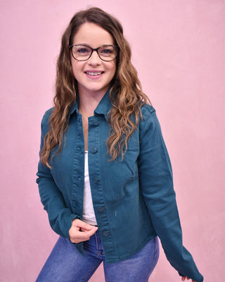 Misty Mornings Scallop Hem Denim Jacket - The Southern Loft