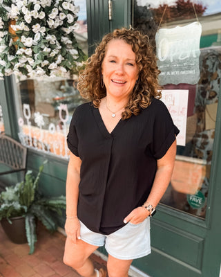 Modern Essential V - Neck Short Sleeve Blouse - The Southern Loft