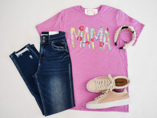 Multi Floral Mama Graphic Tee - The Southern Loft