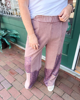 Next Chapter Mineral Wash Animal Patchwork Pants - The Southern Loft